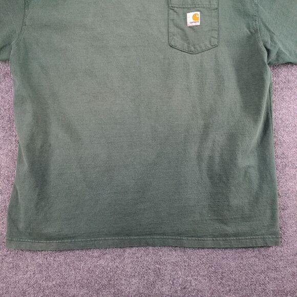 Carhartt Short Sleeve T Shirt Size 2XL Green Patch Logo Front Pocket - Picture 8 of 12